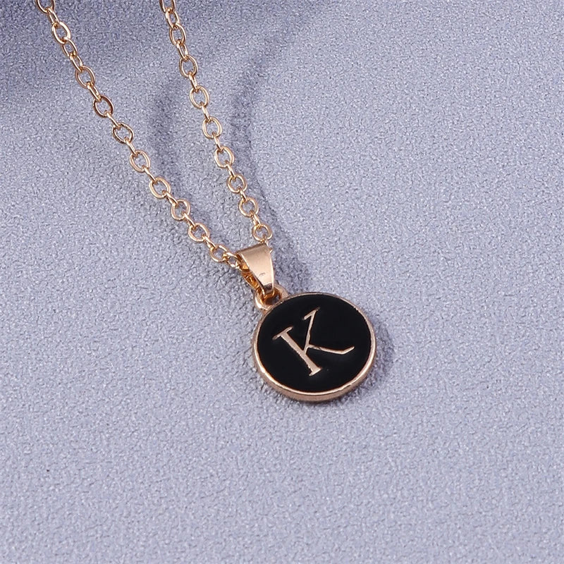 Colorful initial pendant necklace k