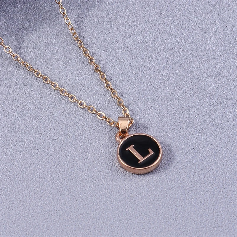 Colorful initial pendant necklace l