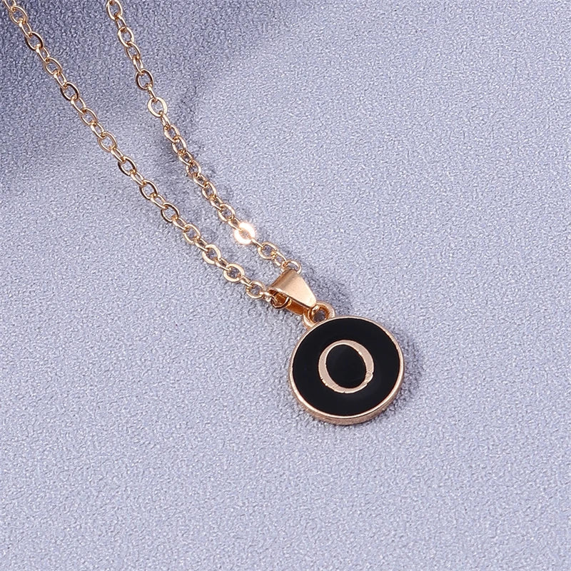 Colorful initial pendant necklace o