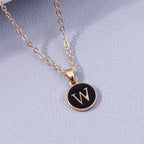 Colorful initial pendant necklace w