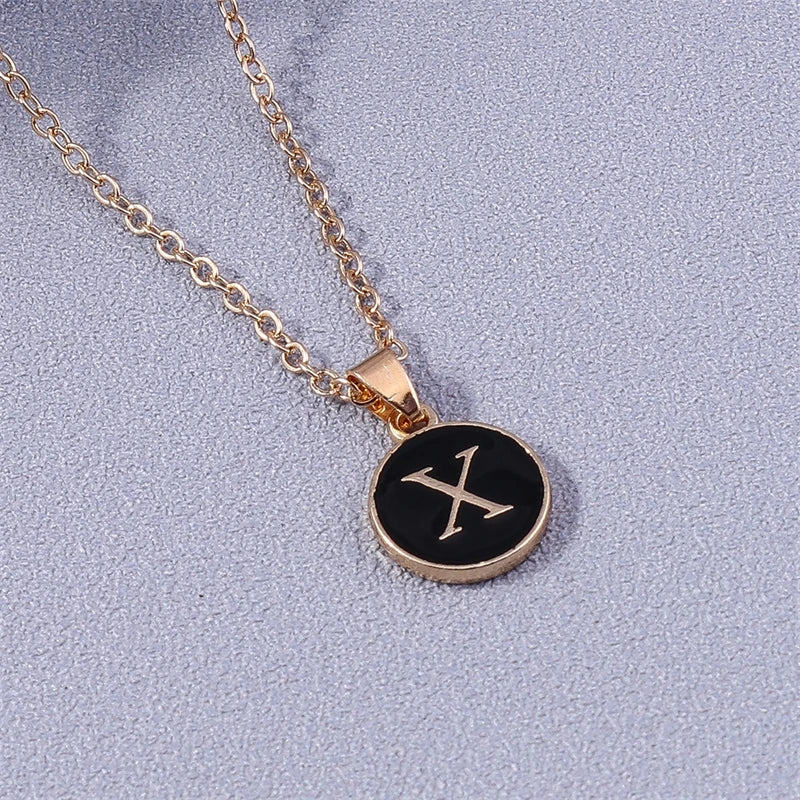 Colorful initial pendant necklace x