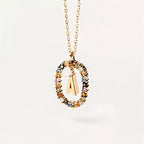 Oval Initial Pendant Necklace a