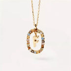 Oval Initial Pendant Necklace f