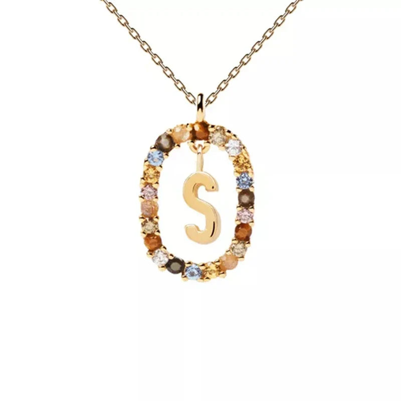 Oval Initial Pendant Necklace s