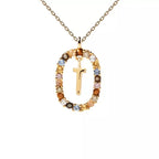Oval Initial Pendant Necklace t