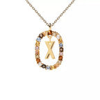 Oval Initial Pendant Necklace x