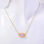 Necklace with Colored Crystal Zodiac Sign Pendant