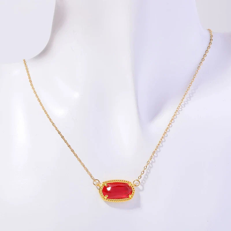 Necklace with Colored Crystal Zodiac Sign Pendant