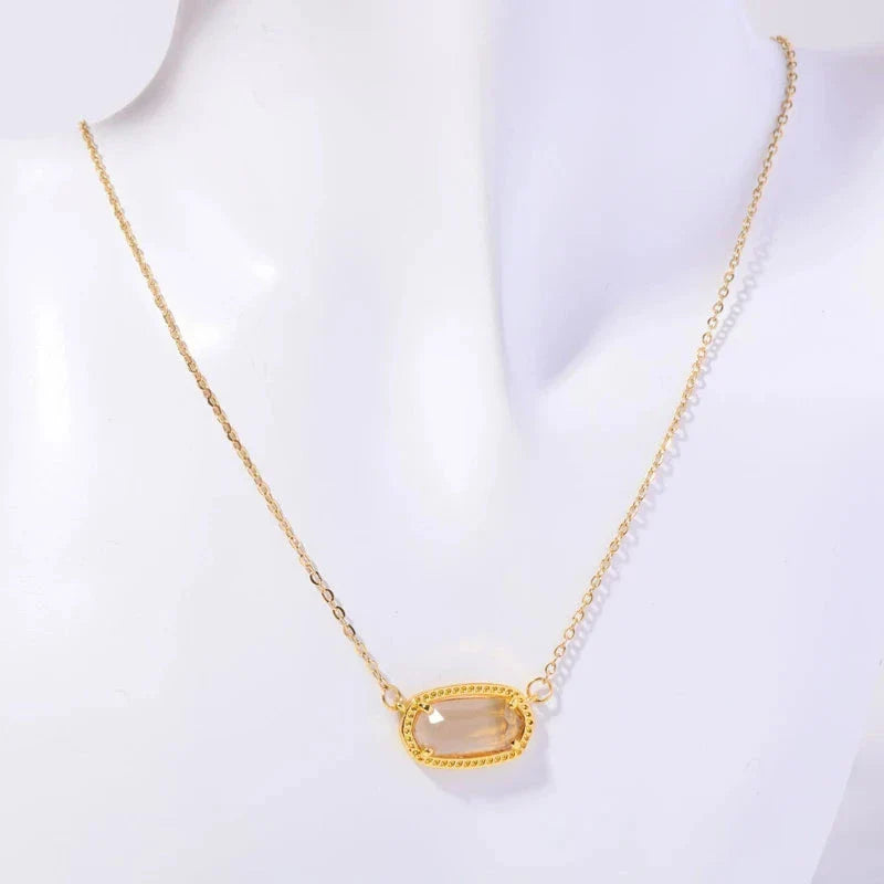 Necklace with Colored Crystal Zodiac Sign Pendant
