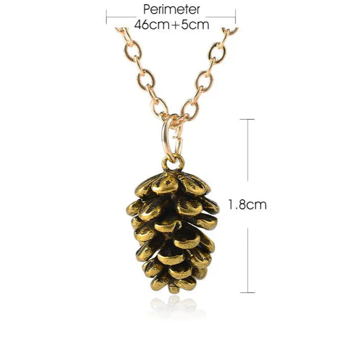 Pine Cone Pendant Necklace for Women