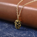 Pine Cone Pendant Necklace for Women Gold