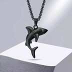 Necklace with Shark Pendant for Men black