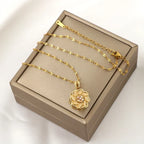 Necklace with Rotating Flower Anti-Stress Pendant