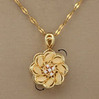 Necklace with Rotating Flower Anti-Stress Pendant