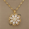 Women's Anti-Stress Rotating Flower Pendant Necklace