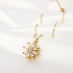 Women's Anti-Stress Rotating Flower Pendant Necklace