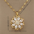Women's Anti-Stress Rotating Flower Pendant Necklace