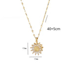 Rotating Flower Zircon Anti-Anxiety Pendant Necklace