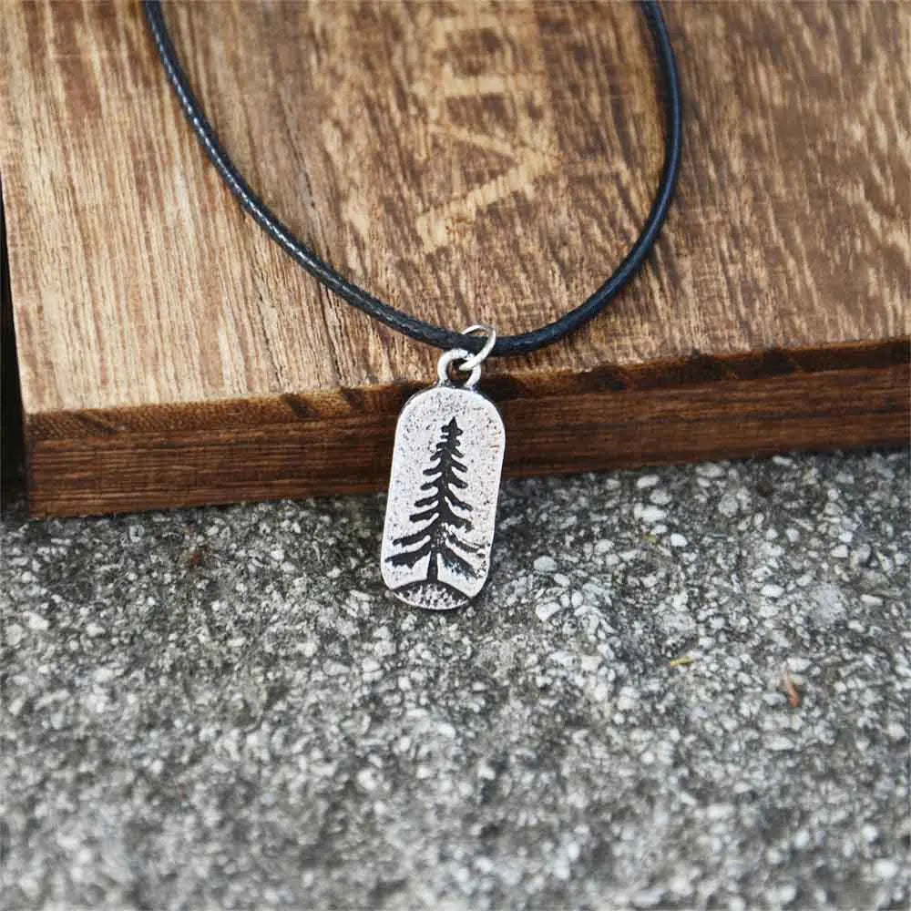 Necklace with Fir Tree Pendant silver