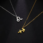 Gold-Plated Zodiac Sign Pendant Necklace