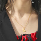 Gold-Plated Zodiac Sign Pendant Necklace