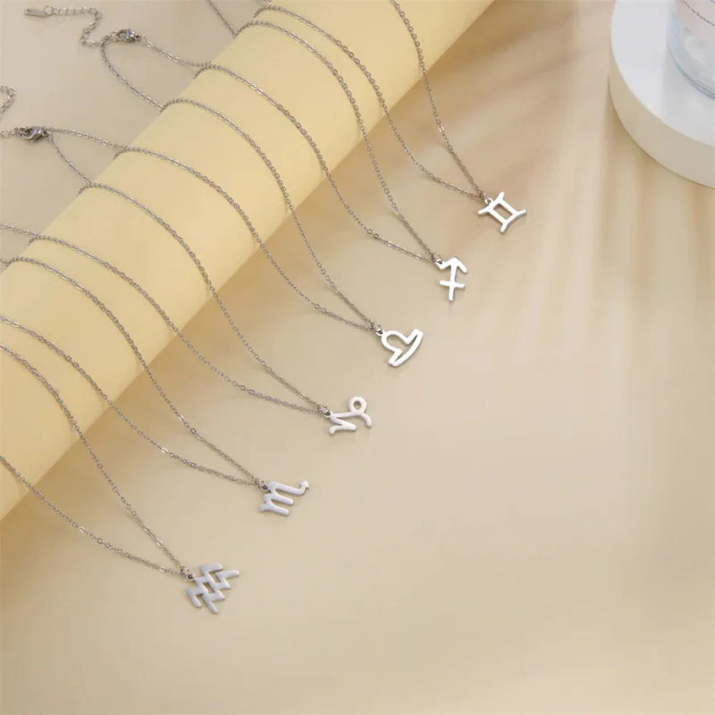 Gold-Plated Zodiac Sign Pendant Necklace