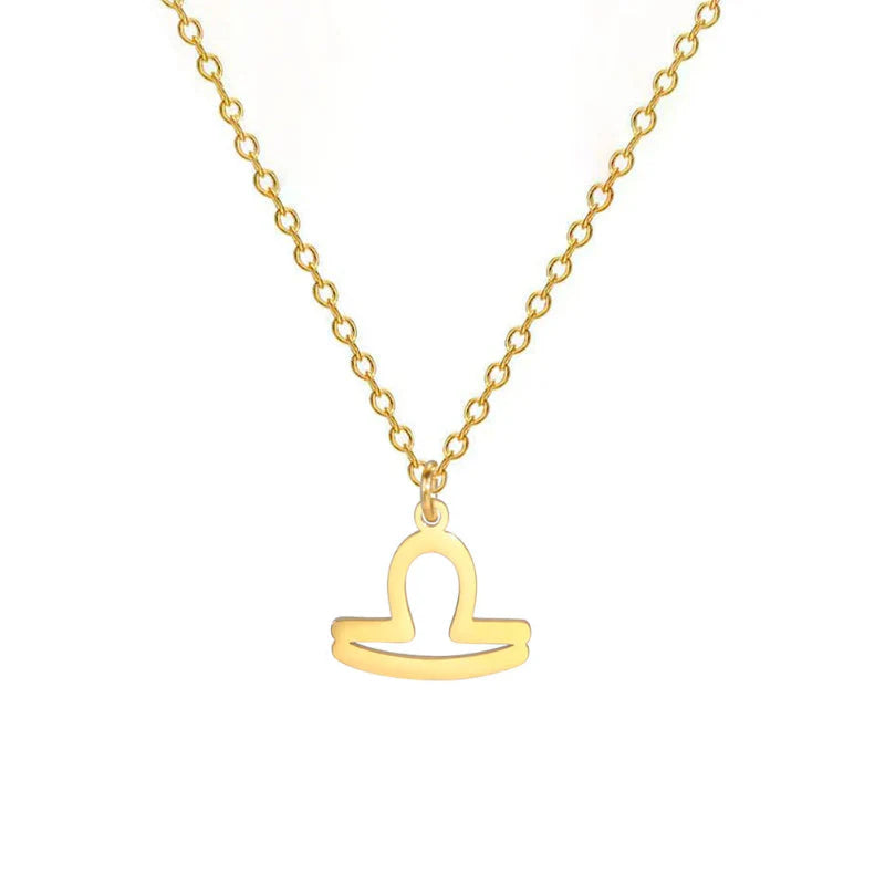 Gold-Plated Zodiac Sign Pendant Necklace