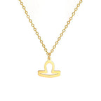 Gold-Plated Zodiac Sign Pendant Necklace
