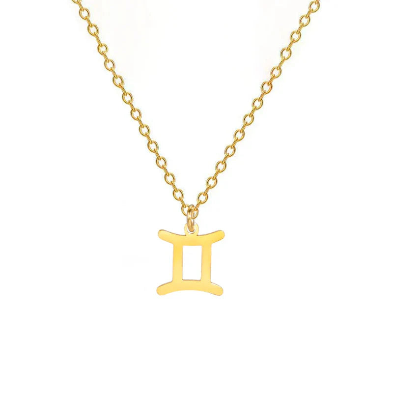 Gold-Plated Zodiac Sign Pendant Necklace
