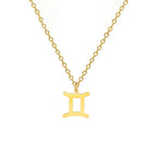 Gold-Plated Zodiac Sign Pendant Necklace