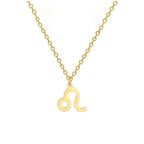 Gold-Plated Zodiac Sign Pendant Necklace