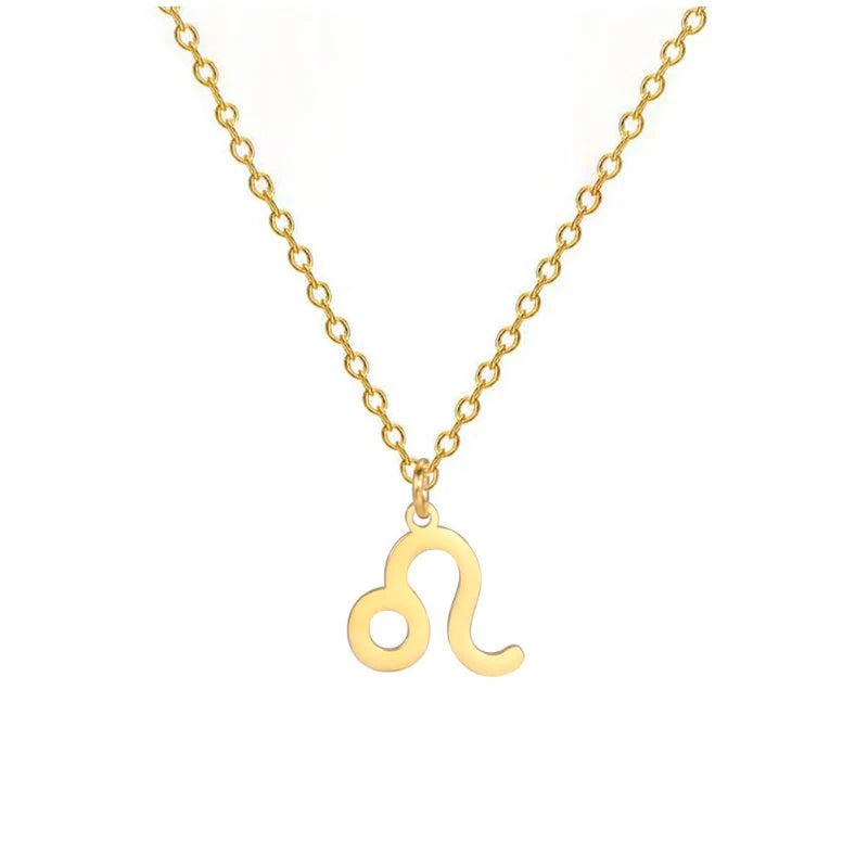 Gold-Plated Zodiac Sign Pendant Necklace