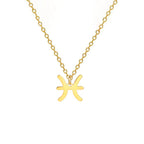 Gold-Plated Zodiac Sign Pendant Necklace