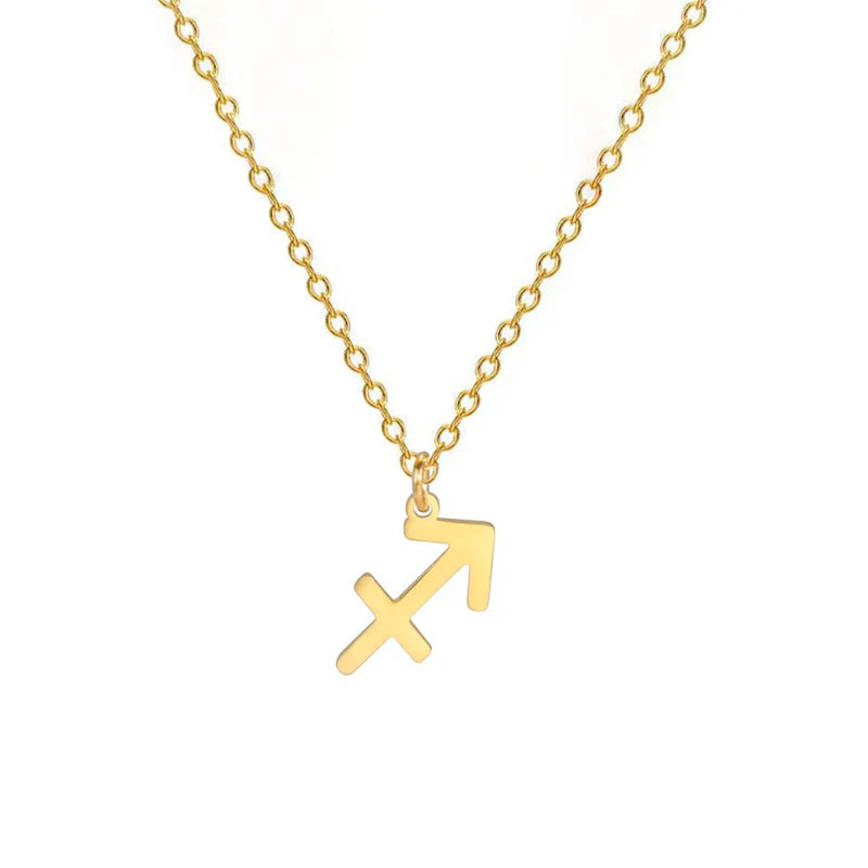 Gold-Plated Zodiac Sign Pendant Necklace