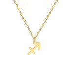 Gold-Plated Zodiac Sign Pendant Necklace