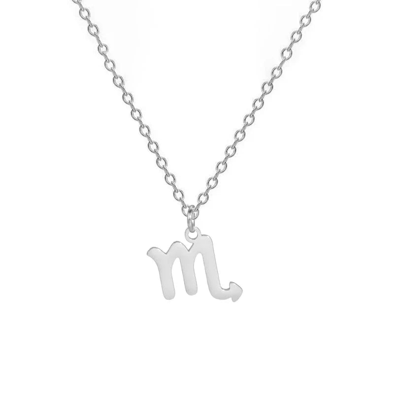 Gold-Plated Zodiac Sign Pendant Necklace