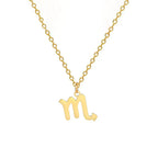 Gold-Plated Zodiac Sign Pendant Necklace