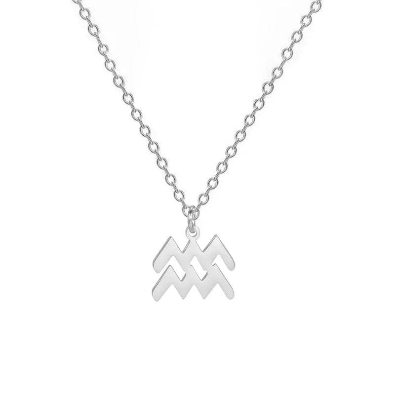 Gold-Plated Zodiac Sign Pendant Necklace