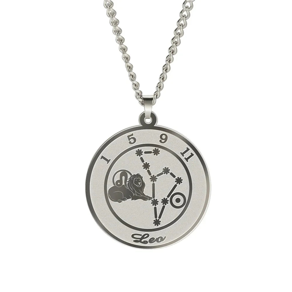 Necklace with Astrological Zodiac Sign Pendant for Men or Women