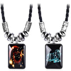 Zodiac Sign Pendant Necklace for Men