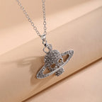 Necklace with Rhinestone Skull Pendant