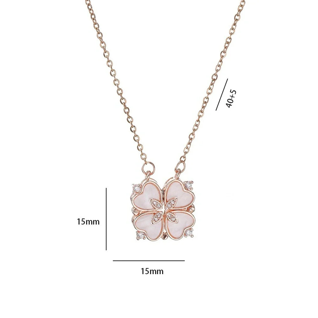 Choker Necklace with Lucky 4-Leaf Clover Pendant