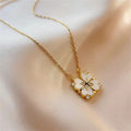 Choker Necklace with Lucky 4-Leaf Clover Pendant gold