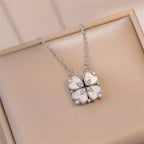 Choker Necklace with Lucky 4-Leaf Clover Pendant silver