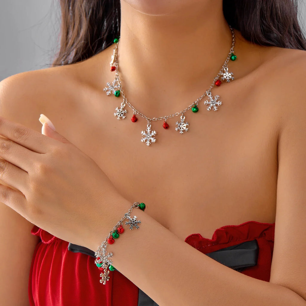Necklace with Snowflake and Christmas Bauble Pendants
