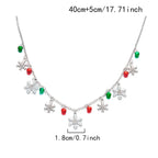 Necklace with Snowflake and Christmas Bauble Pendants