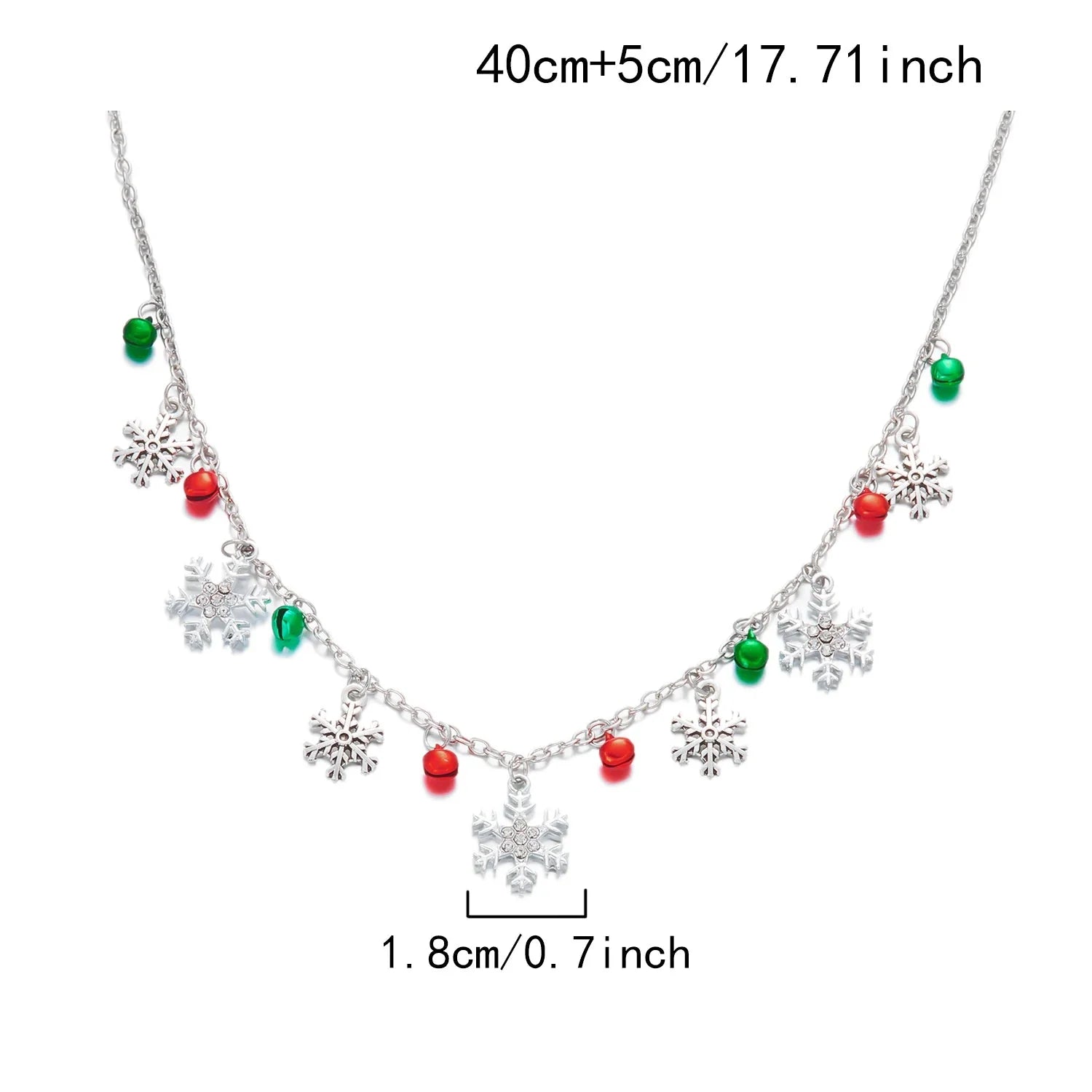 Necklace with Snowflake and Christmas Bauble Pendants