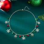 Necklace with Snowflake and Christmas Bauble Pendants