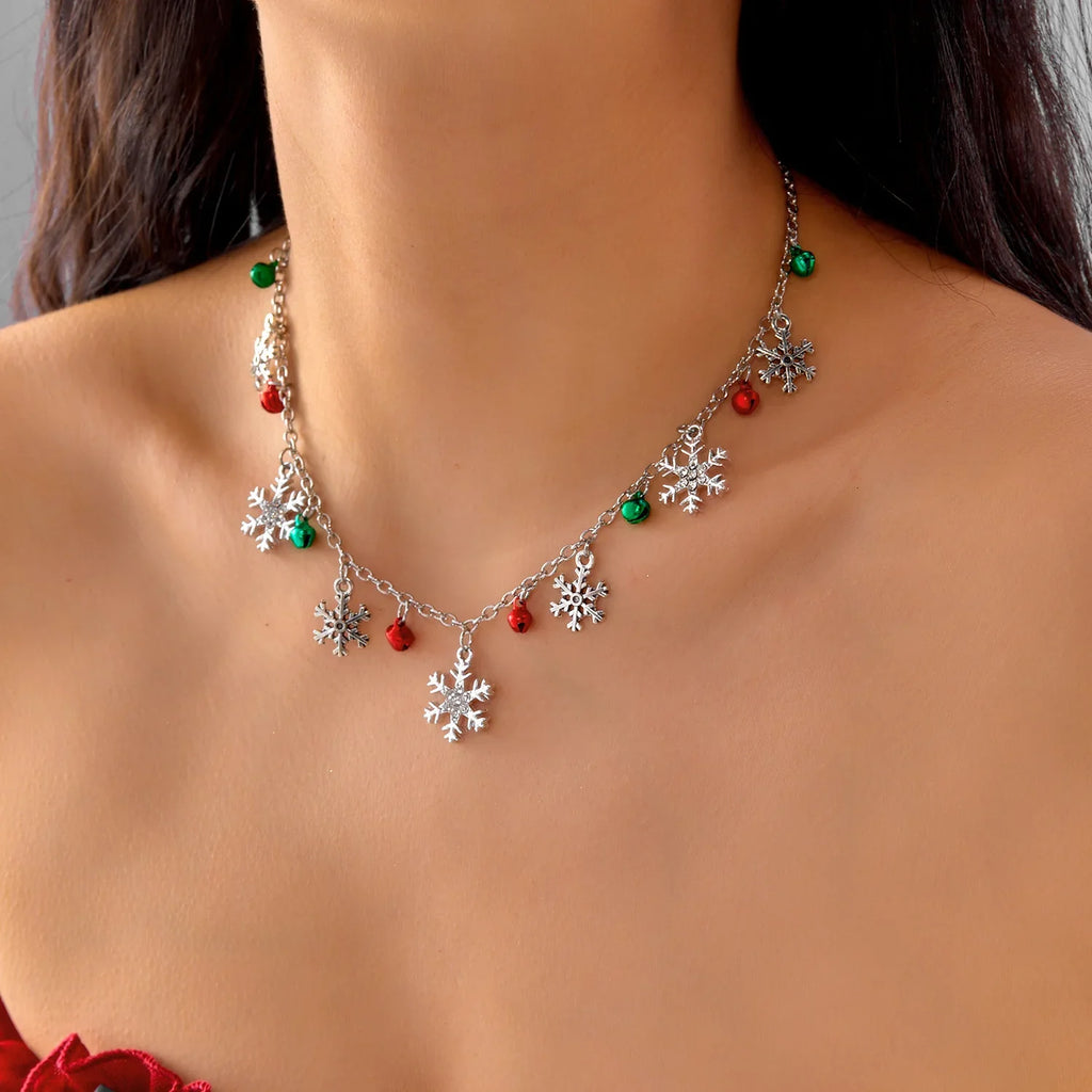 Necklace with Snowflake and Christmas Bauble Pendants