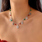 Necklace with Snowflake and Christmas Bauble Pendants
